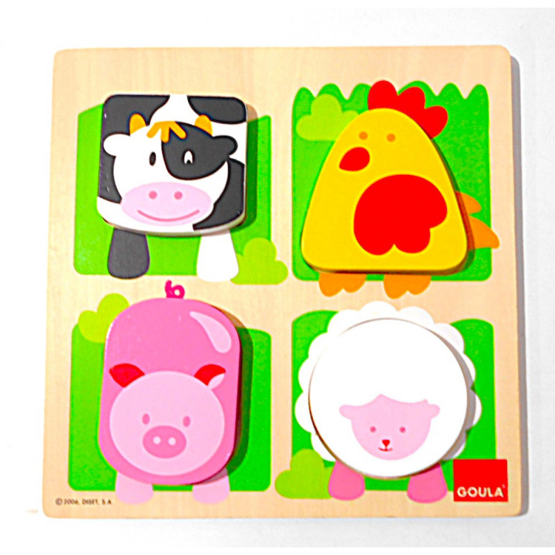 Puzzle animaux de la ferme avec textures - Goula