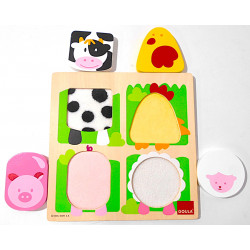 Puzzle animaux de la ferme avec textures - Goula