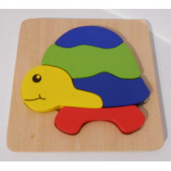 Puzzle de tortue en bois -...