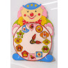 Horloge de clown en bois