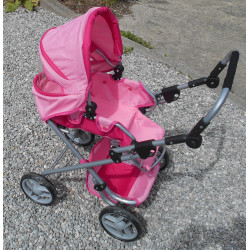 Poussette pliable rose pour enfant