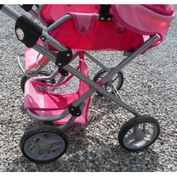 Poussette pliable rose pour enfant