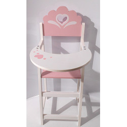 Chaise haute en bois pour poupée - Auchan