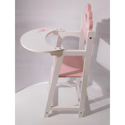 Chaise haute en bois pour poupée - Auchan