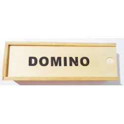 Domino en boite en bois noir/ non teinté