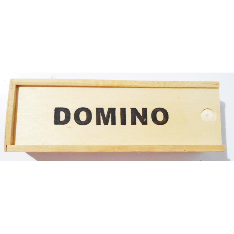 Domino en boite en bois noir/ non teinté