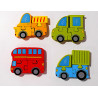 4 Puzzles Véhicule en bois