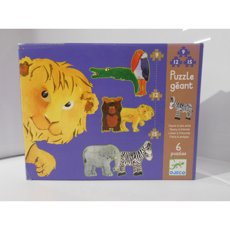 Puzzle géant Djeco - 6 puzzles - "Fauve et ses amies"