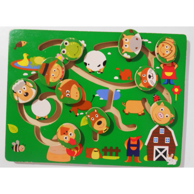 Puzzle coulissant avec animaux de la ferme