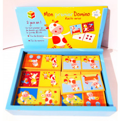Jeu éducatif en bois-Mon premier Domino "Lila la vache"