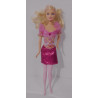 Barbie Mattel blonde robe rose glitter