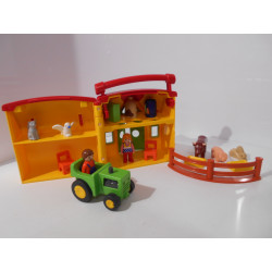 Playmobil 123 - Ferme transportable + boite à formes - (Création LRE)