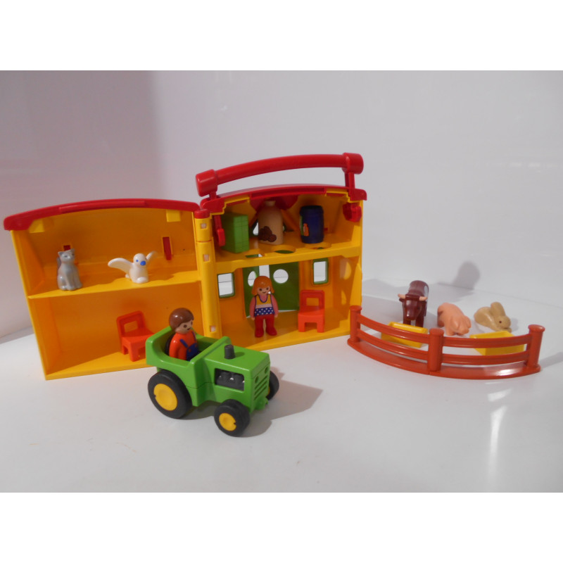Playmobil 123 - Ferme transportable + boite à formes - (Création LRE)