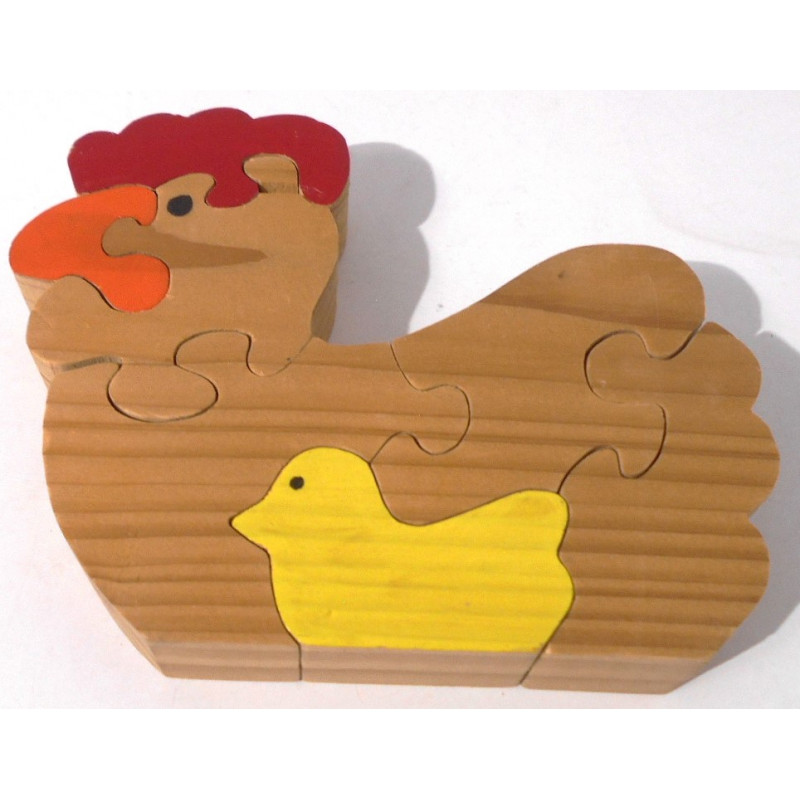 Puzzle poule en bois