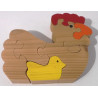 Puzzle poule en bois