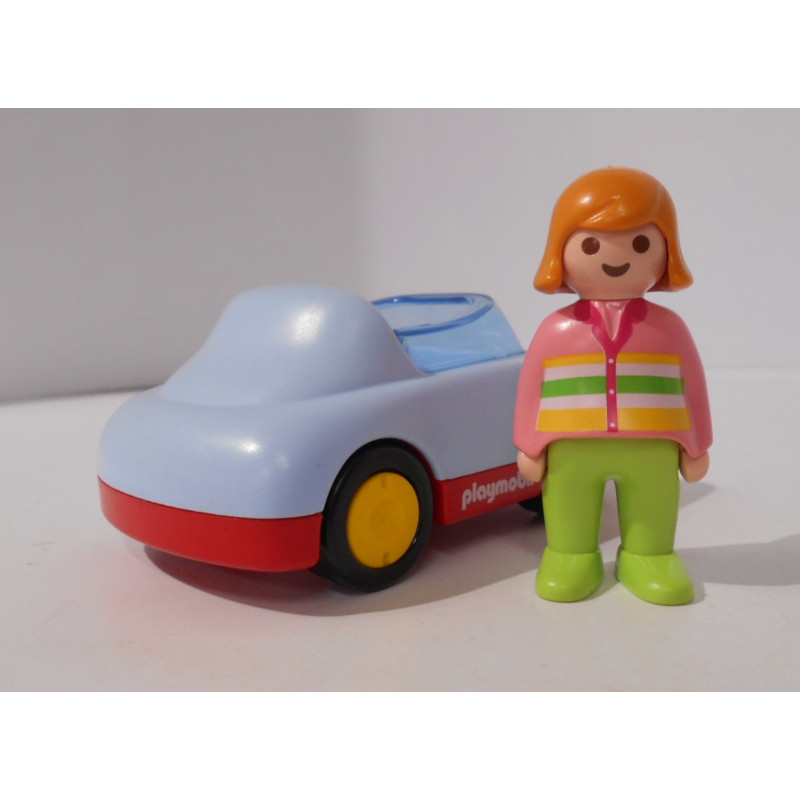 Playmobil 123 - Femme et son cabriolet bleu (Création LRE)