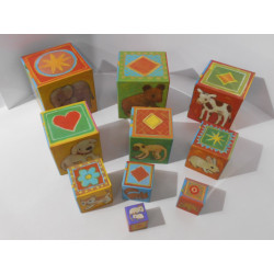 Cubes à empiler animaux - 10 pièces - Djeco