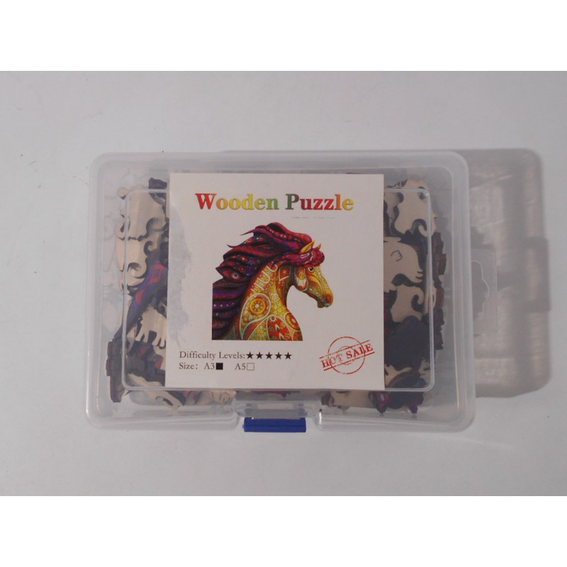 Puzzle 2D en bois - Cheval mandala