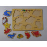 Puzzle en bois à encastrement - Animaux marins