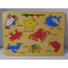 Puzzle en bois à encastrement - Animaux marins