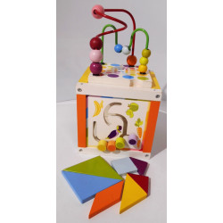 Cube d'activité en bois pour enfants