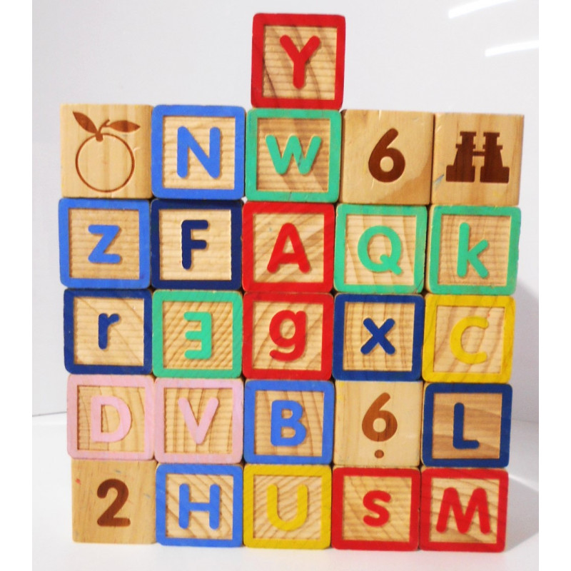 Coffret EDUCA4bul-26 cubes imagiers en bois