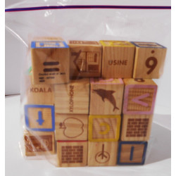 Coffret EDUCA4bul-26 cubes imagiers en bois