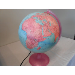 Globe terrestre rose pailleté lumineux