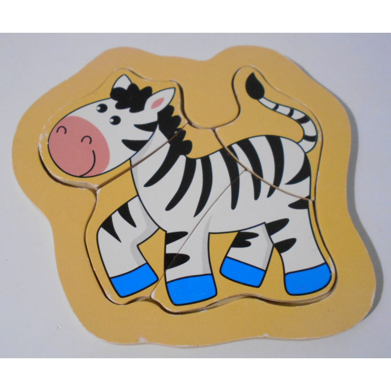 Puzzle zèbre en bois 4 pièces