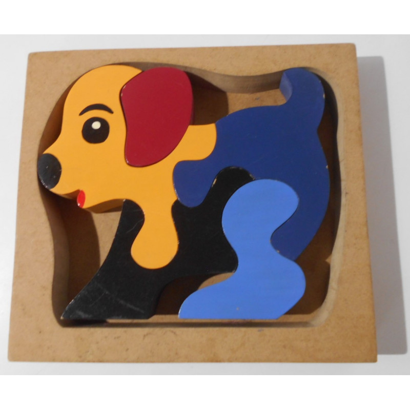 Puzzle chien en bois
