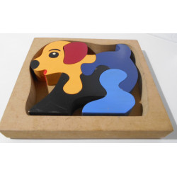 Puzzle chien en bois