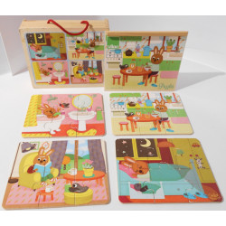 4 Puzzles en bois - Vilac