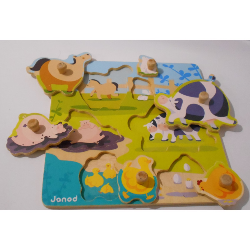 Puzzle animaux en bois - Janod