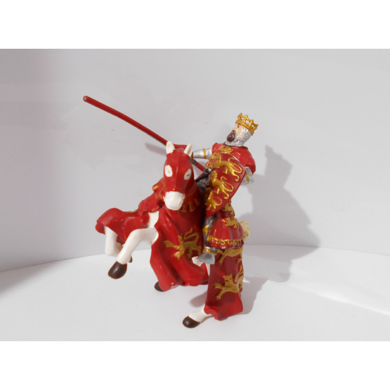 Figurines Roi Richard rouge et son cheval - Papo (ref 39340)