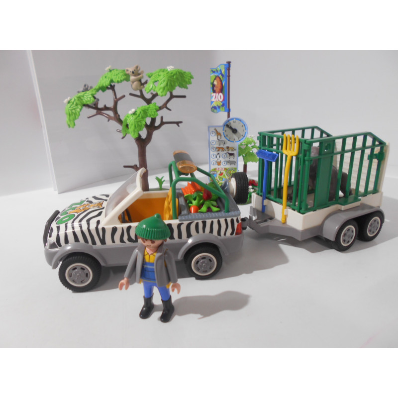 Playmobil - Zoo - Jeep avec remorque - (Création LRE)