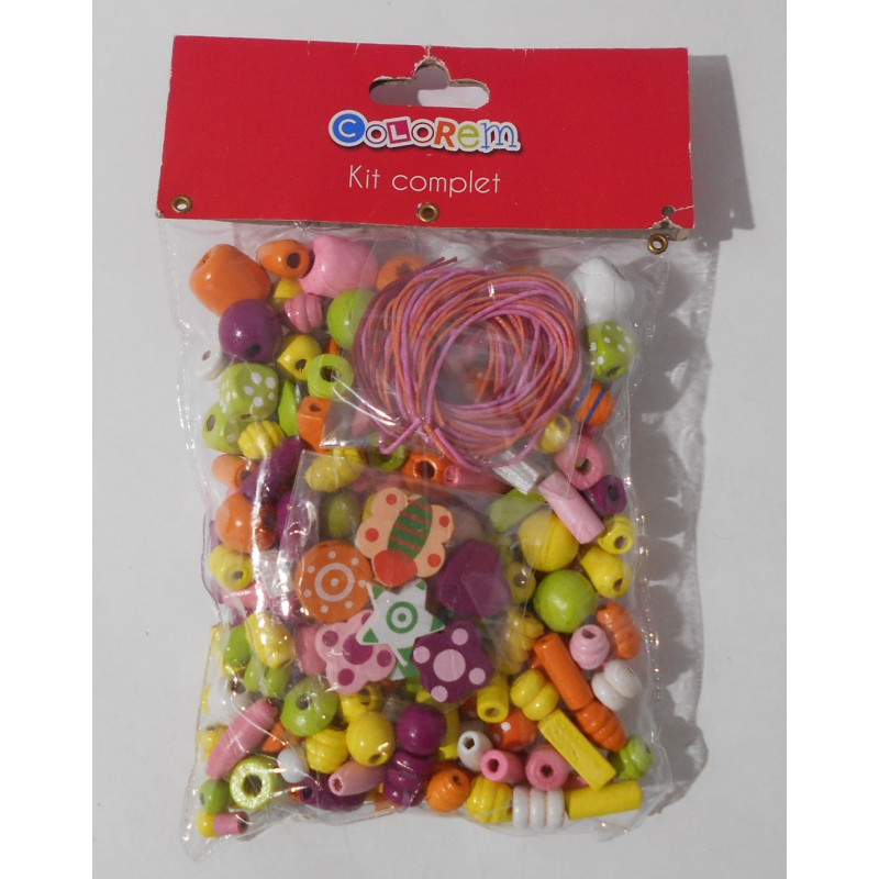 Kit de perles en bois - Colorem