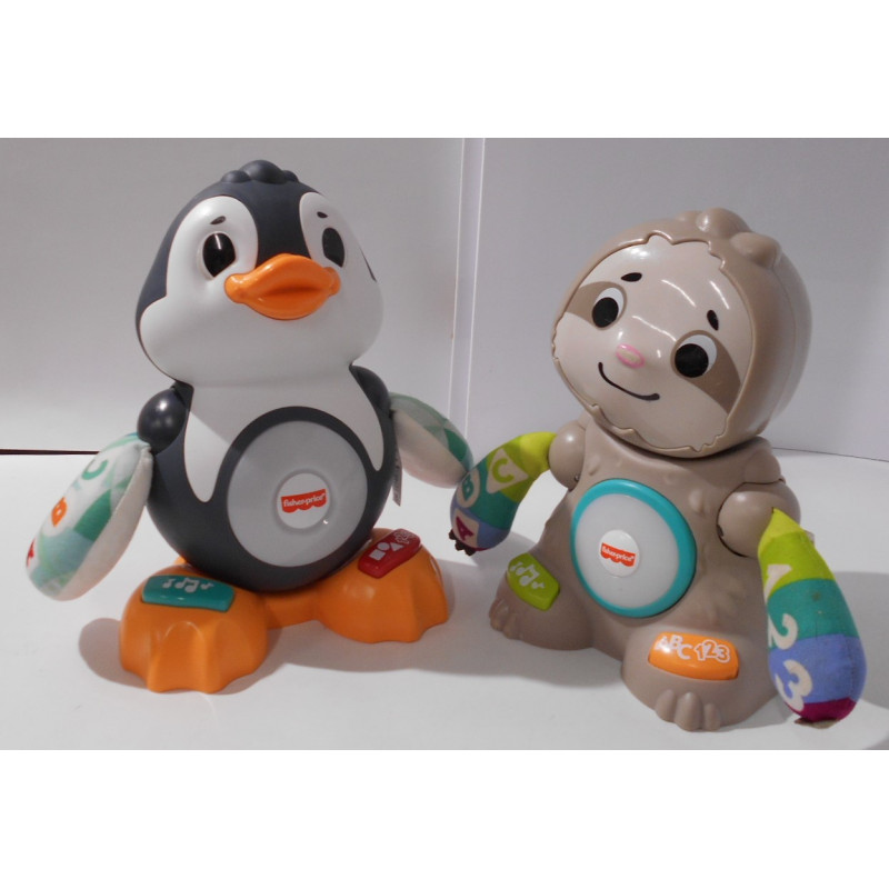 Lot de 2 linkimals paresseux et pingouin