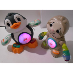 Lot de 2 linkimals paresseux et pingouin