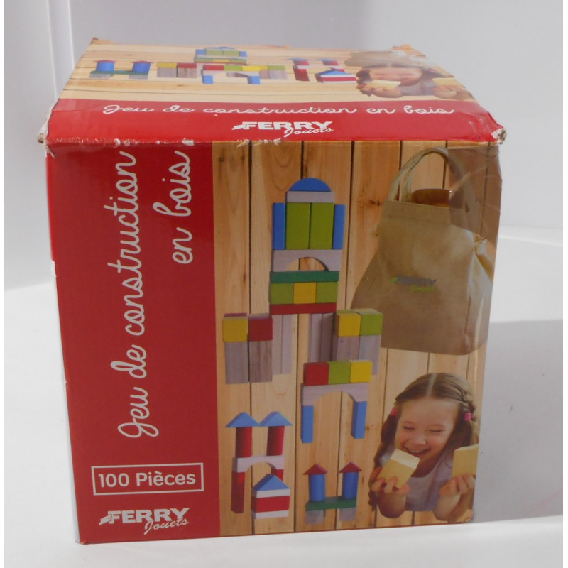 Jeu de construction en bois 100 pièces  - FERRY jouets