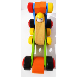 Jouet en bois à assembler-Véhicule de course avec personnage