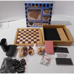 Coffret multi-jeux en bois