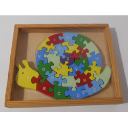 Puzzle escargot en bois