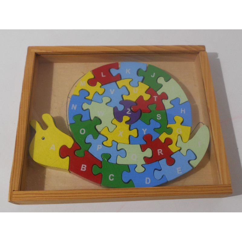 Puzzle escargot en bois