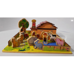 Jeu en bois- ferme avec personnages et animaux - Play tive junior