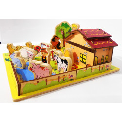 Jeu en bois- ferme avec personnages et animaux - Play tive junior