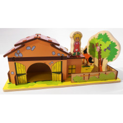 Jeu en bois- ferme avec personnages et animaux - Play tive junior