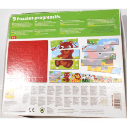 9 puzzles progressifs / animaux