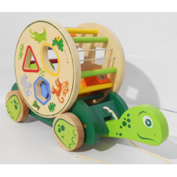 Tortue en bois à tirer -...