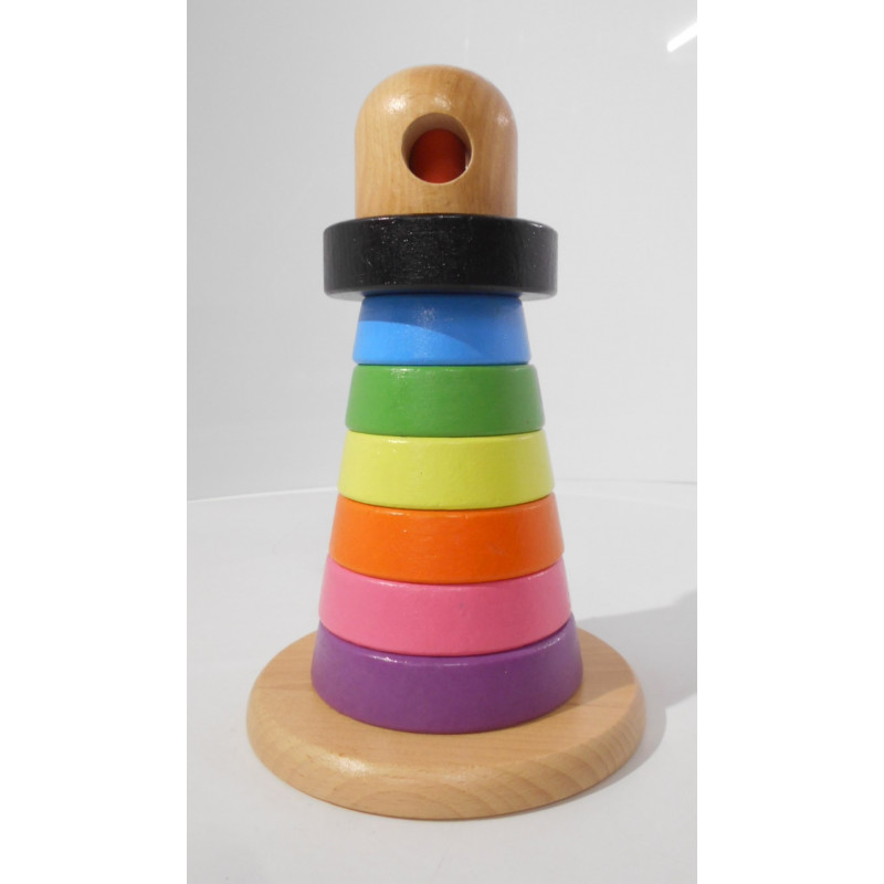 Phare en bois - Jouet à empiler