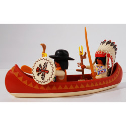 Canoë indien Playmobil avec 2 personnages et accessoires